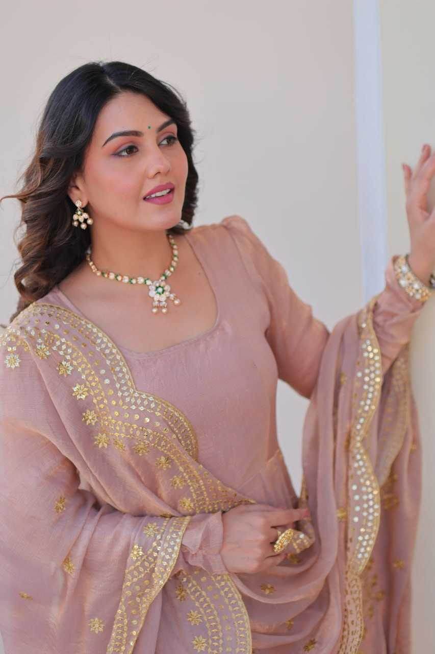Chiffon Full Sleeve Gown With Dupatta - MYLUXURY LANE ENTERPRISE
